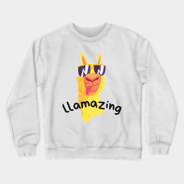 Llamazing Crewneck Sweatshirt by schenwow